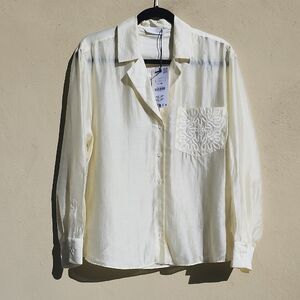 Zara Women's Yellow Butter Cream Button-Up Camisole